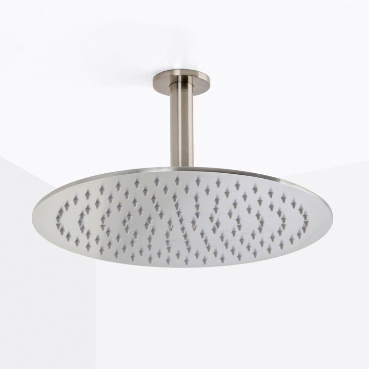 Metro 2-3 Way Thermostatic Trim Complete Shower Set - Wall Mount - 12" Brass/Brushed Nickel