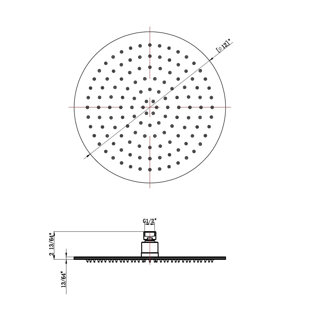 Metro 2-3 Way Thermostatic Trim Complete Shower Set - Wall Mount - 12" Brass/Brushed Nickel