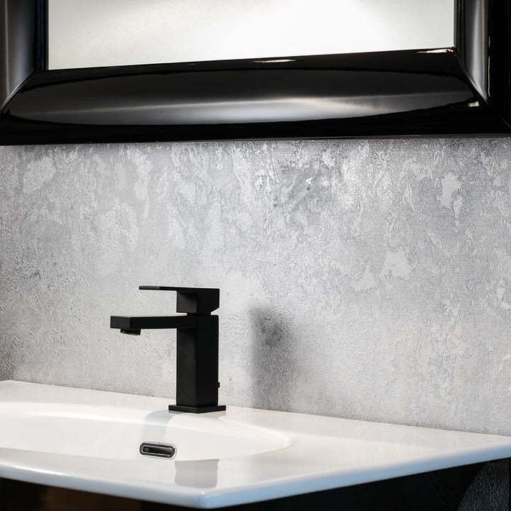 Devon Bathroom Faucet - Single Hole - 6" Brass/Matt Black