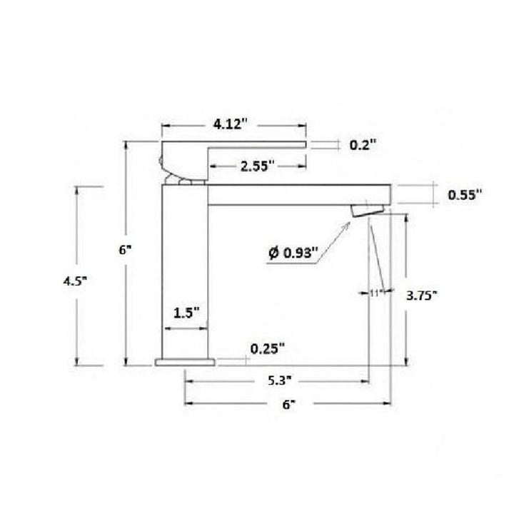 Devon Bathroom Faucet - Single Hole - 6" Brass/Brushed Nickel