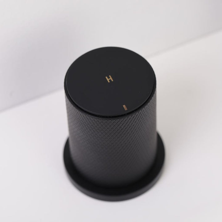 Metro Knurled Bathroom Faucet - Widespread - 8" Brass/Matt Black