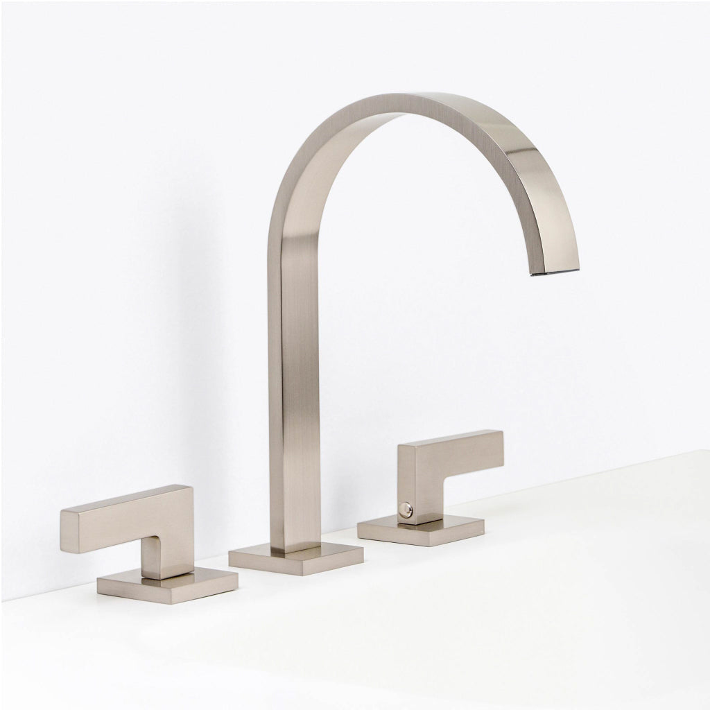 Devon Line2 Bathroom Faucet - Widespread - 8" Brass/Brushed Nickel