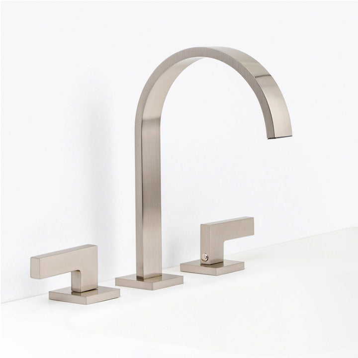 Devon Line2 Bathroom Faucet - Widespread - 8" Brass/Brushed Nickel
