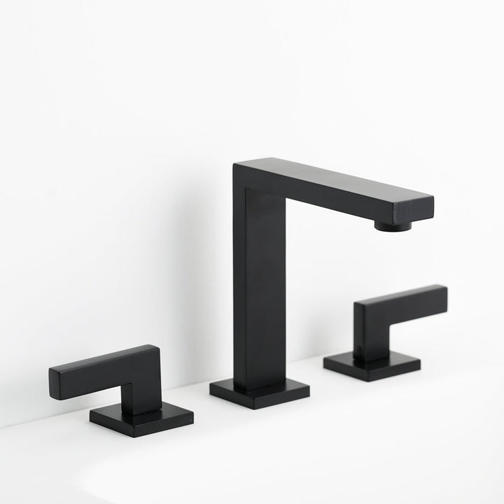 Devon Line Bathroom Faucet - Widespread - 8" Brass/Matt Black