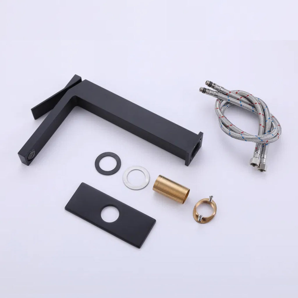 Devon Line High Bathroom Faucet - Vessel - 12" Brass/Matt Black