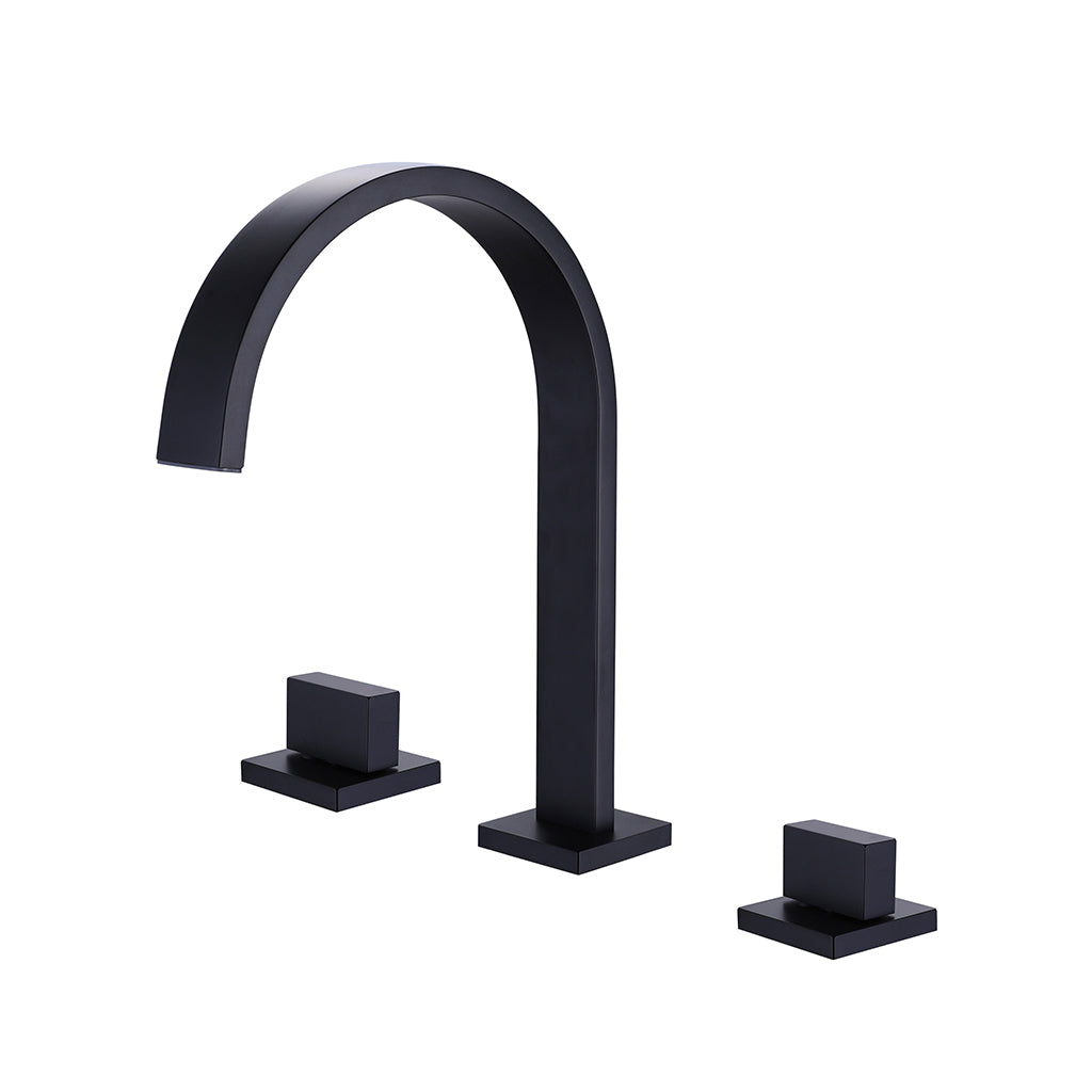 Devon Luk 2 Bathroom Faucet - Widespread - 9" Brass/Matt Black