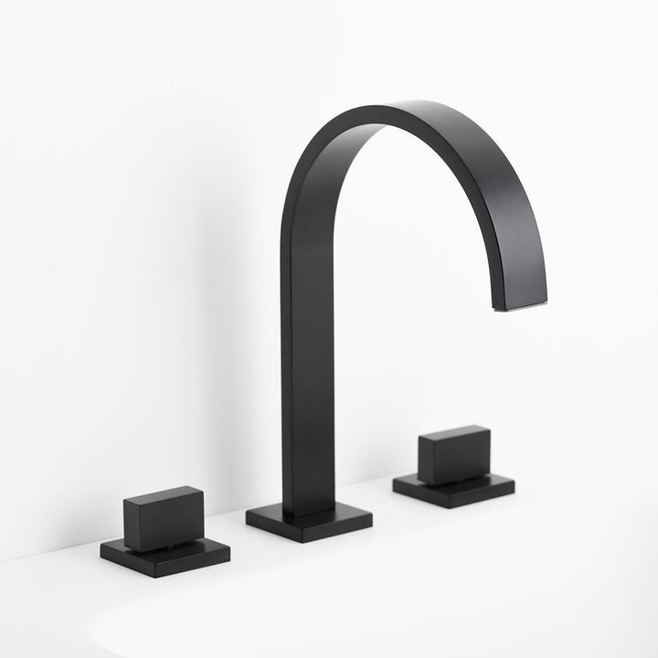 Devon Luk 2 Bathroom Faucet - Widespread - 9" Brass/Matt Black