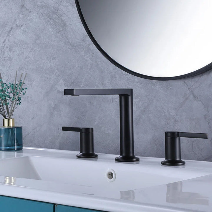 Metro Soho Bathroom Faucet - Widespread - 14" Brass/Matt Black