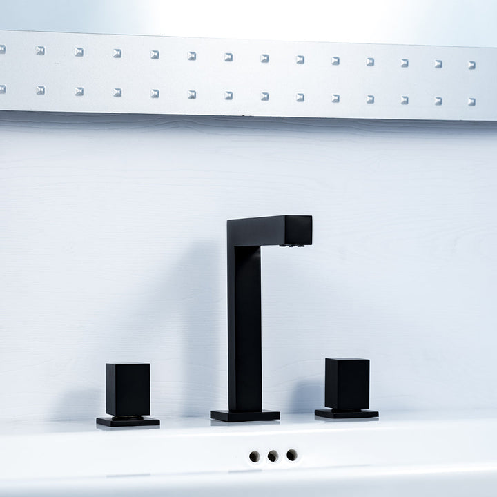 Miro Bathroom Faucet - Widespread - 8" Brass/Matt Black (Final Sale)