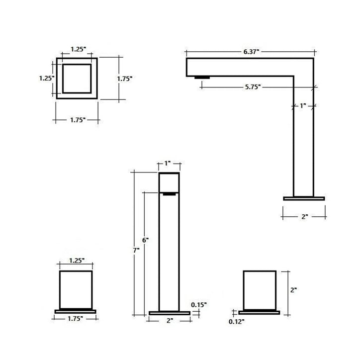 Miro Bathroom Faucet - Widespread - 8" Brass/Matt Black (Final Sale)