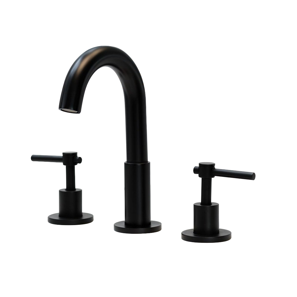 Smart Lever Bathroom Faucet - Widespread - 8" Brass/Matt Black