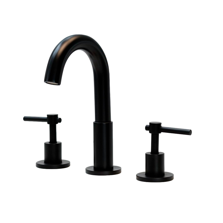 Smart Lever Bathroom Faucet - Widespread - 8" Brass/Matt Black