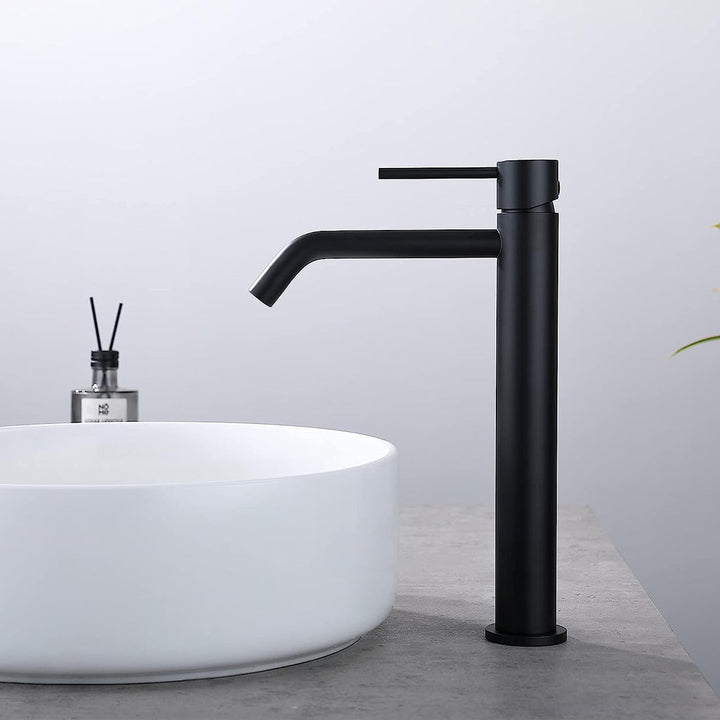 Metro Slim Bathroom Faucet - Vessel - 12" Brass/Matt Black