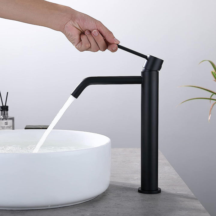 Metro Slim Bathroom Faucet - Vessel - 12" Brass/Matt Black