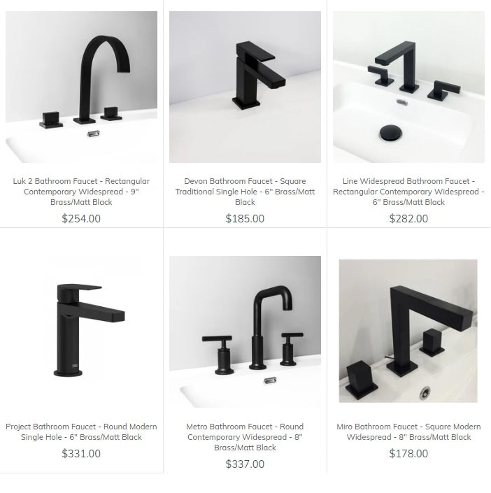 Matte black bathroom faucets under $ 300 designers picks in stock