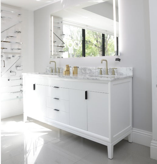 Modern Master Bathroom idea in satin brass with prices