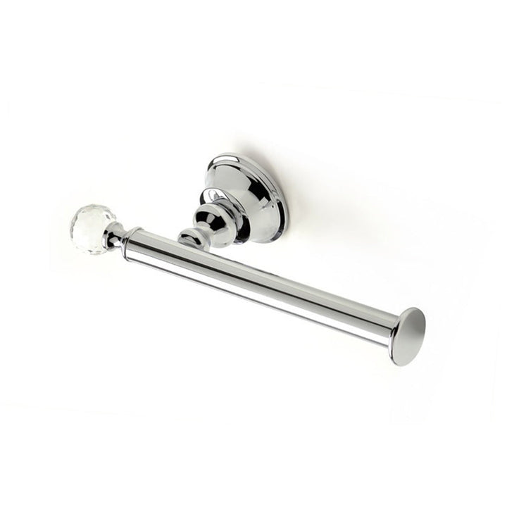 Bella Crown Swarovski Toilet Paper Holder - Wall Mount - 8" Brass/Polished Chrome