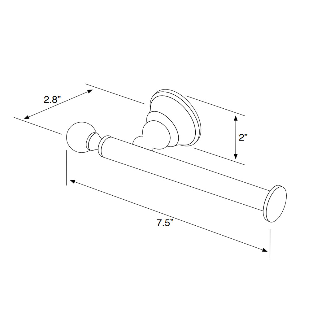 Bella Crown Swarovski Toilet Paper Holder - Wall Mount - 8" Brass/Polished Chrome
