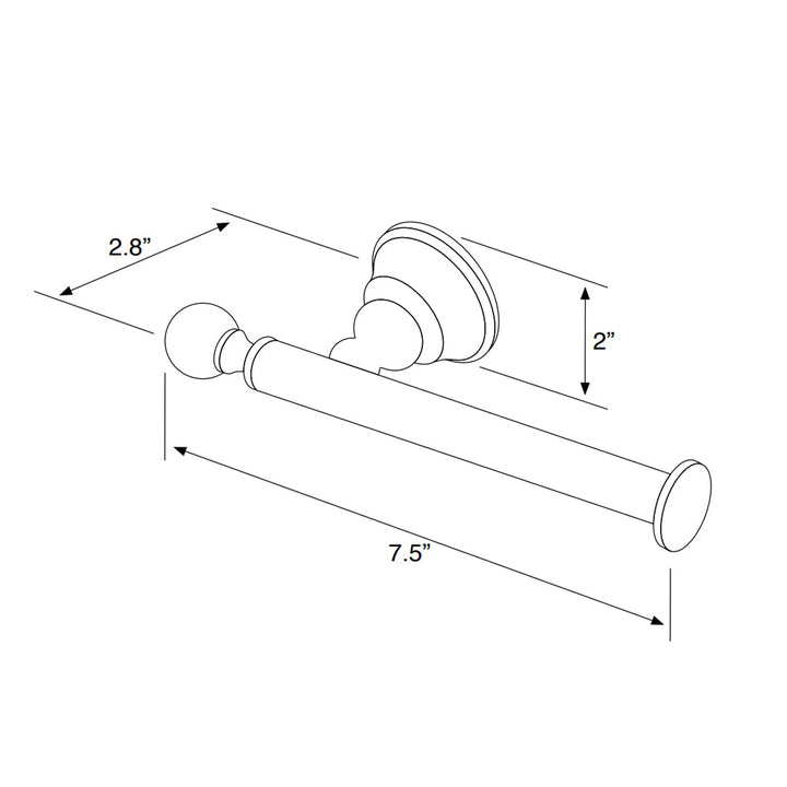 Bella Crown Swarovski Toilet Paper Holder - Wall Mount - 8" Brass/Polished Chrome
