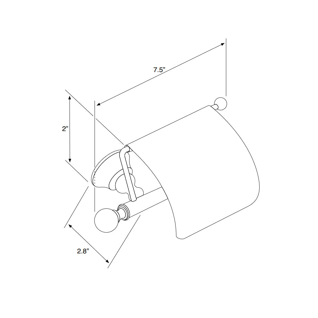 Bella Crown Swarovski Toilet Paper Holder - Wall Mount - 8" Brass/Polished Chrome