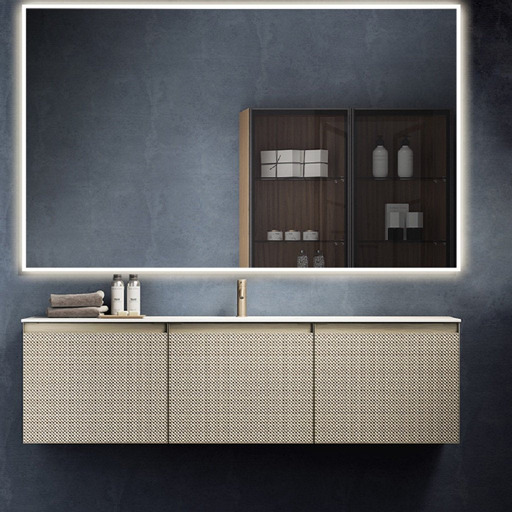 Diffusion Led Touch Vanity Mirror - Wall Mount - 80W x 36H" Glass/Glass