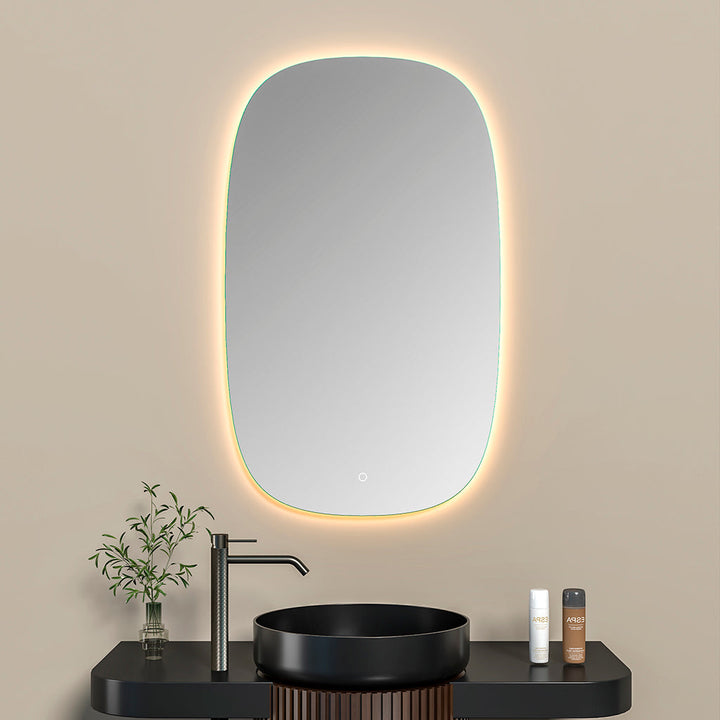 Diffusion Led Touch Vanity Mirror - Wall Mount - 24W x 40H" Glass/Glass
