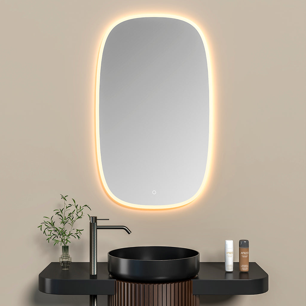 Milan Led Touch Vanity Mirror - Wall Mount - 24W x 40H" Glass/Glass