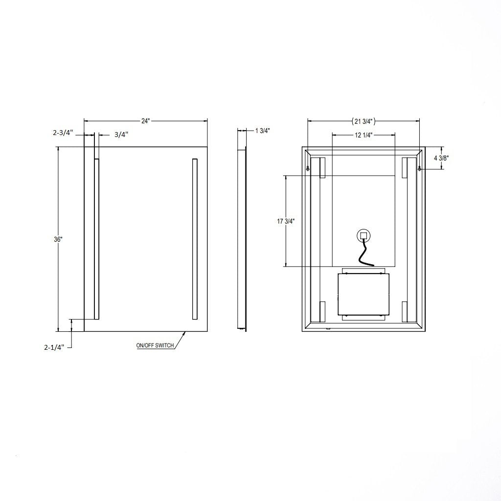 Rome Led Vanity Mirror - Wall Mount - 24W x 36H" Glass/Glass - Last Unit Special Offer