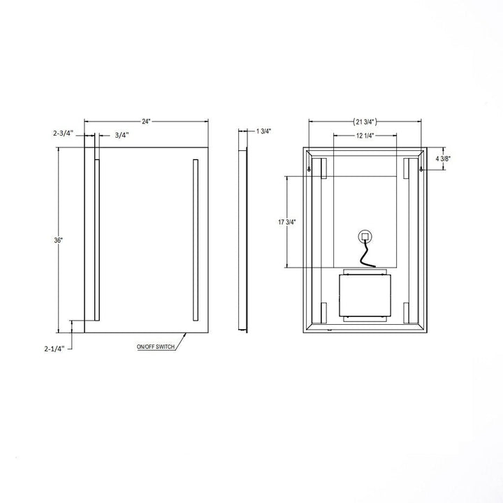 Rome Led Vanity Mirror - Wall Mount - 24W x 36H" Glass/Glass - Last Unit Special Offer