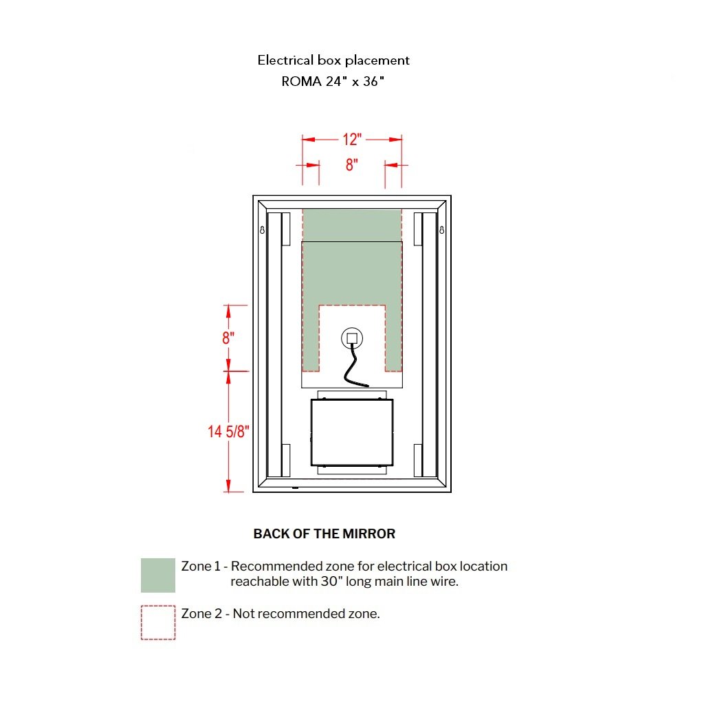 Rome Led Vanity Mirror - Wall Mount - 24W x 36H" Glass/Glass - Last Unit Special Offer