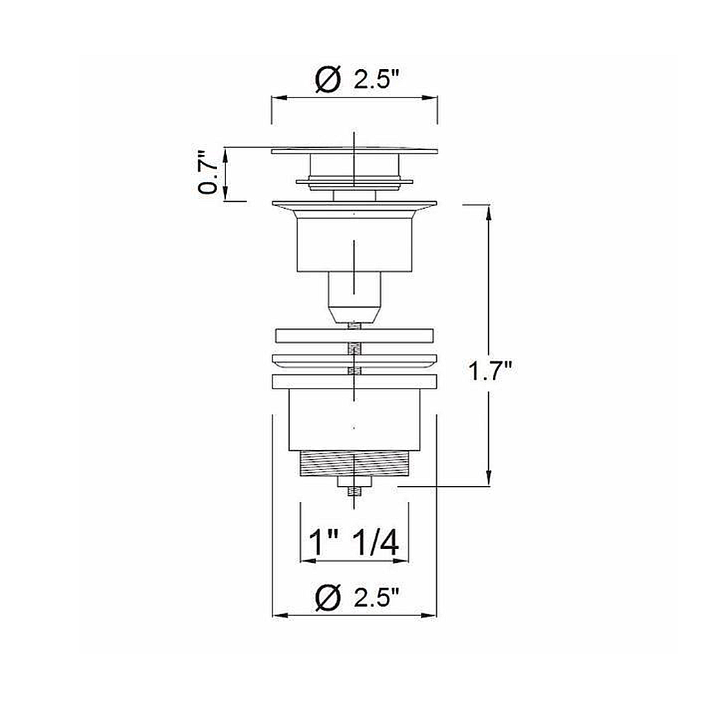 Sink Complements Universal Click-Clack Sink Drain - Drop-In - 2"