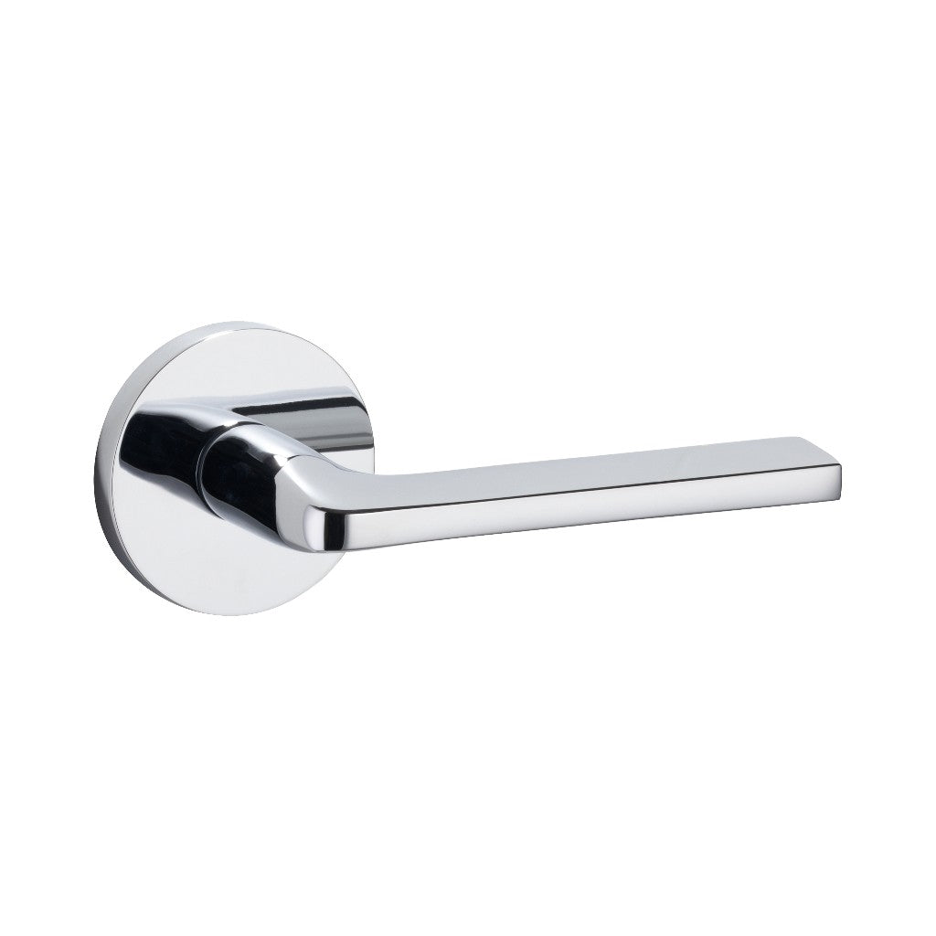 Round Concealed Dummy Door Leverset - Door Mount - 6" Brass/Polished Chrome