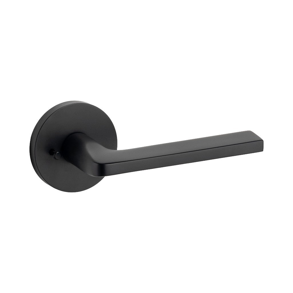 Round Concealed Privacy Door Leverset - Door Mount - 6" Brass/Matt Black