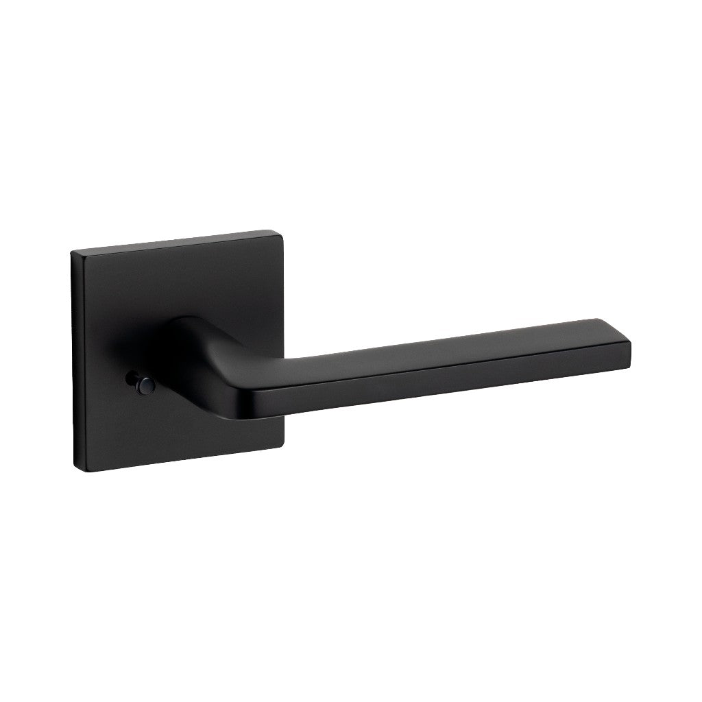 Square Concealed Privacy Door Leverset - Door Mount - 6" Brass/Matt Black