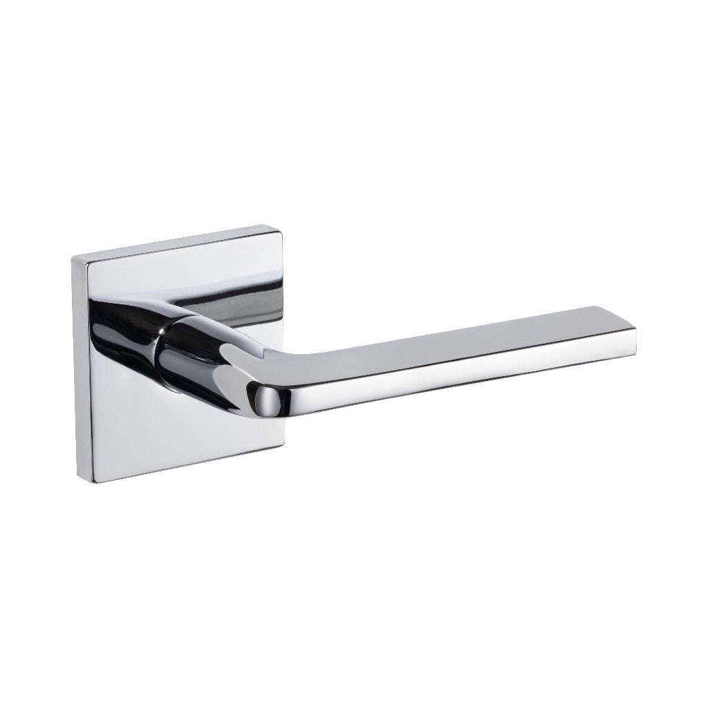 Square Concealed Passage Door Leverset - Door Mount - 6" Brass/Polished Chrome