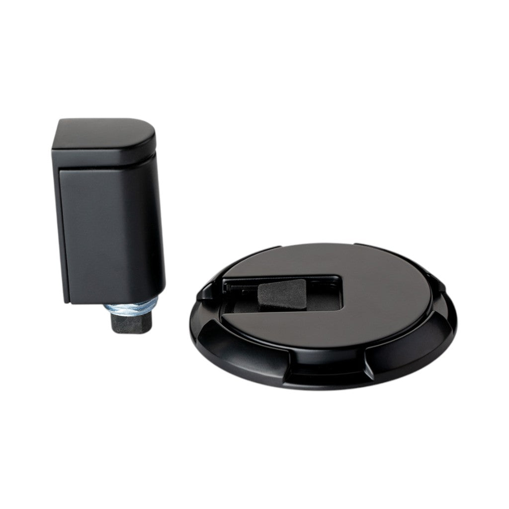Magnetic Round Door Holder - Door Mount - 2" Zinc/Matt Black