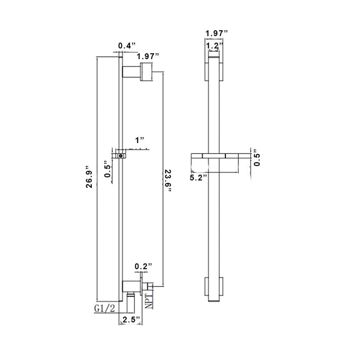 Devon Hand Shower Column Set - Wall Mount - Brass/Matt Black