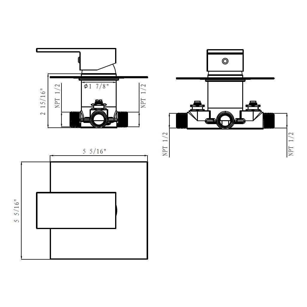 Devon 1-Way Pressure Balance Trim Complete Shower Set - Wall Mount - 8" Brass/Polished Chrome
