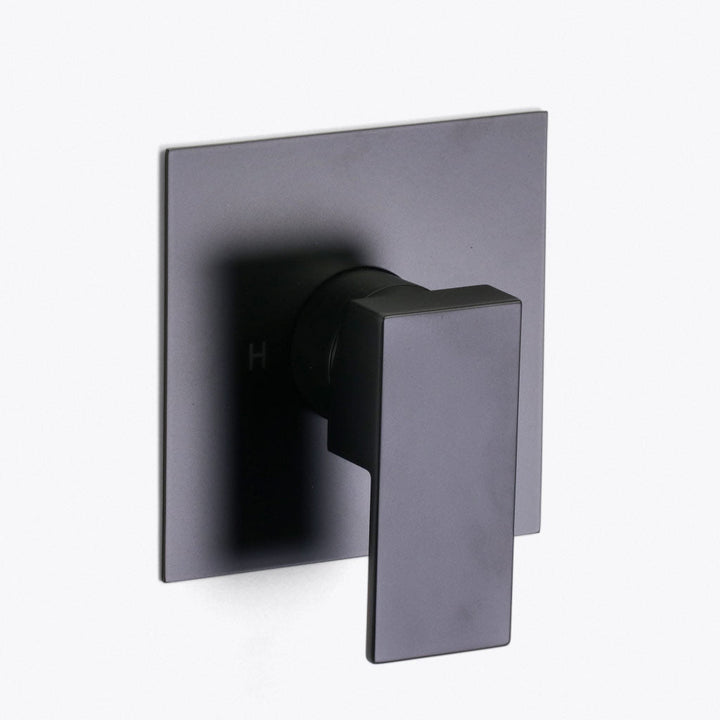 Devon 1-Way Pressure Balance Trim Complete Shower Set - Wall Mount - 8" Brass/Matt Black