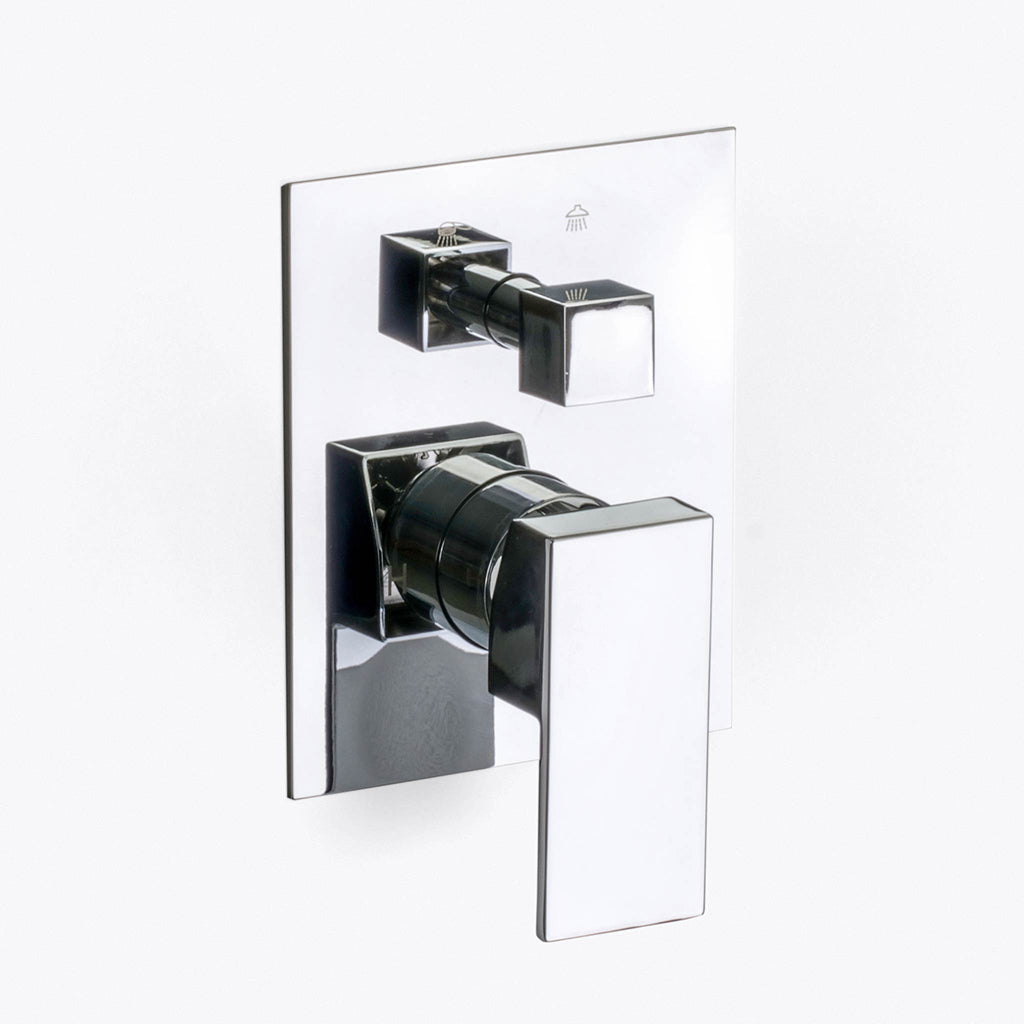 Devon 2-Way Shower Set With Hand Shower Set - Wall Mount - 8" Brass/Polished Chrome