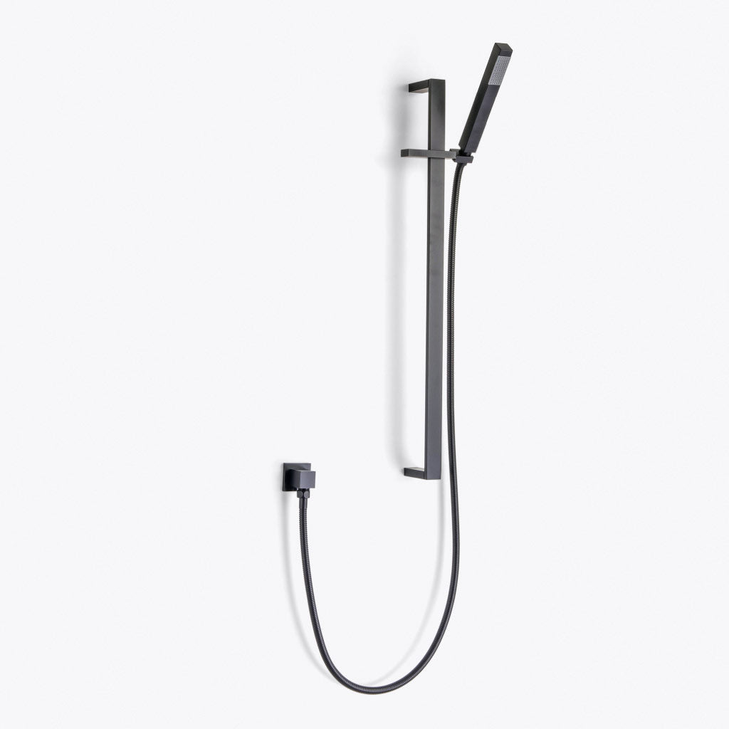 Devon 2-Way Shower Set With Hand Shower Column Set - Wall Mount - 8" Brass/Matt Black