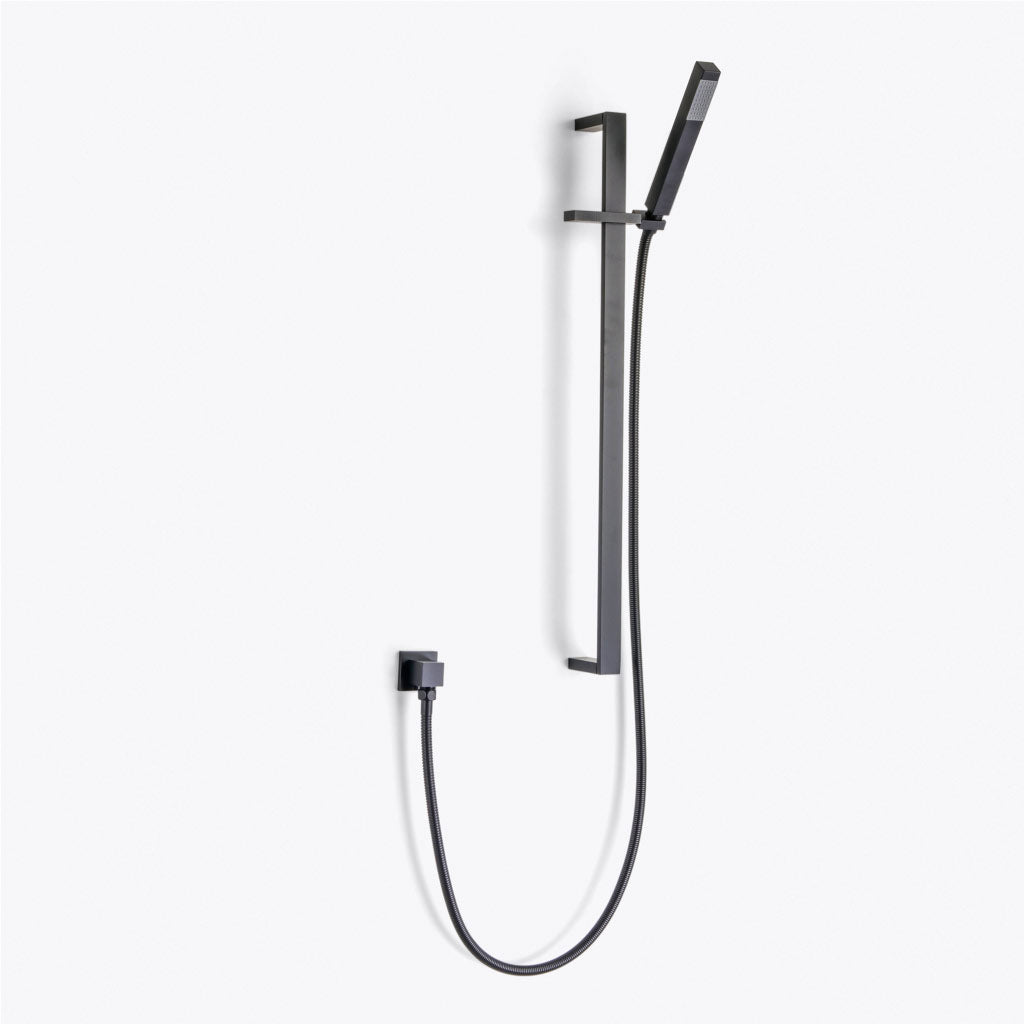 Devon 2-Way Shower Set With Hand Shower Column Set - Wall Mount - 12" Brass/Matt Black