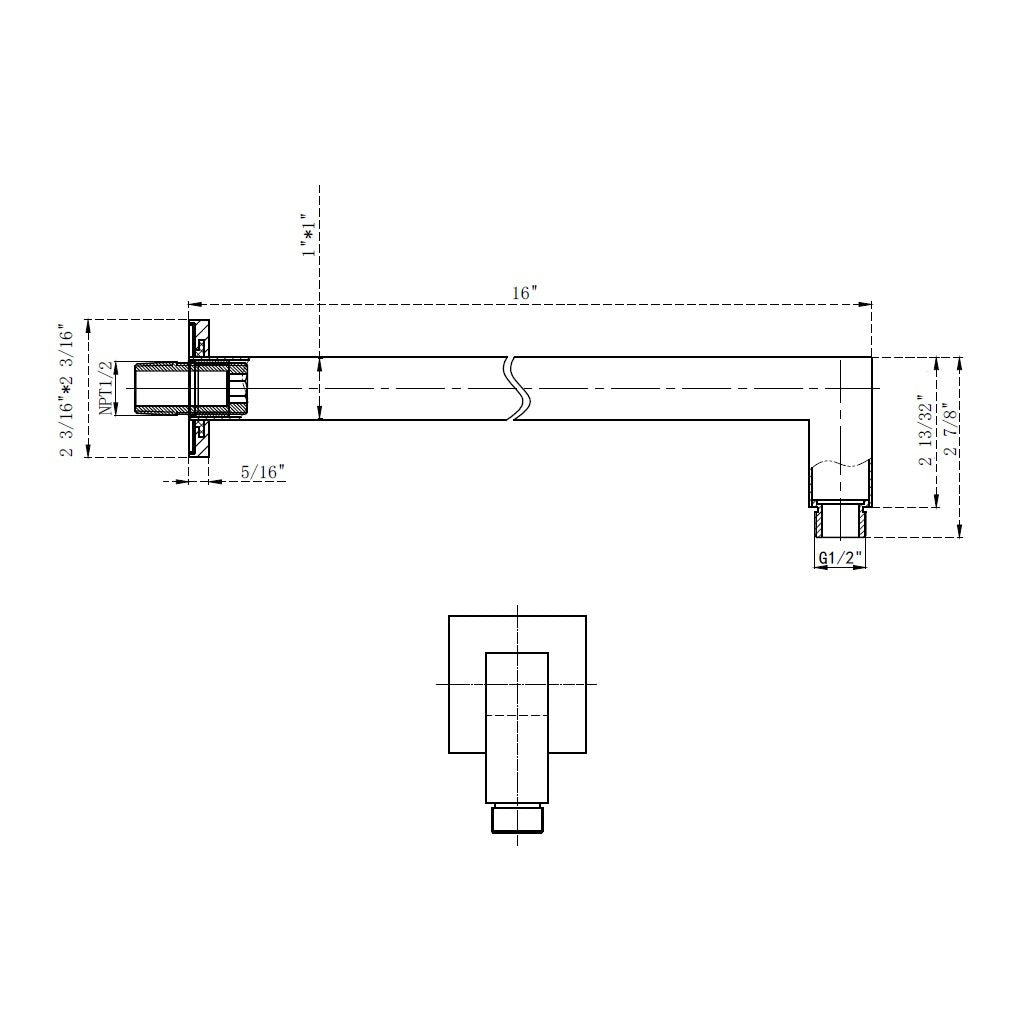 Devon 2-Way Shower Set With Tub Spout - Wall Mount - 8" Brass/Matt Black