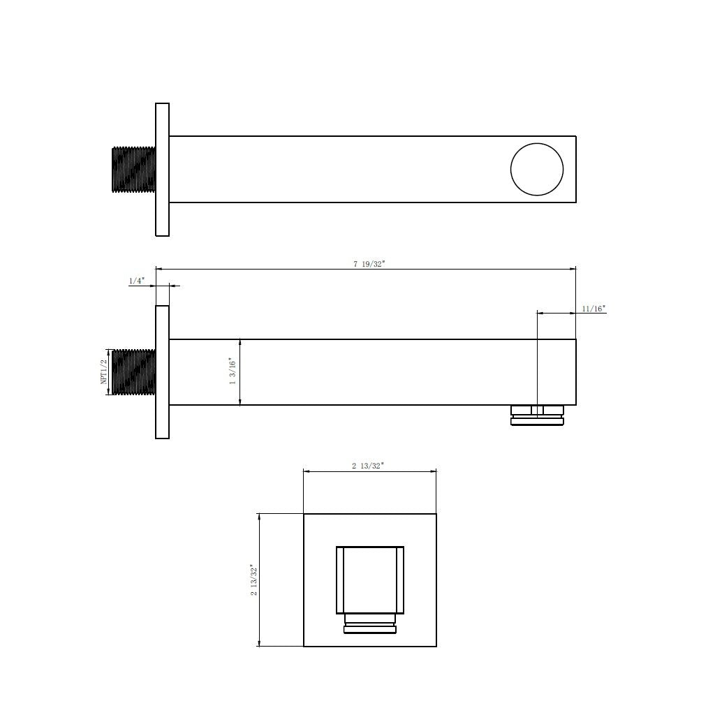 Devon 2-Way Shower Set With Tub Spout - Wall Mount - 8" Brass/Matt Black