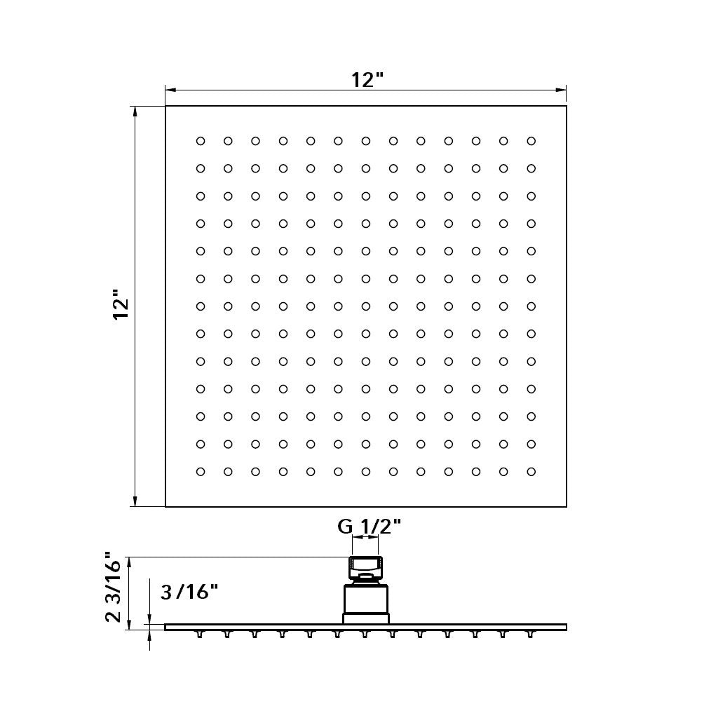 Devon 2-3 Way Shower Set With Hand Shower Set - Ceiling Mount - 12" Brass/Polished Chrome