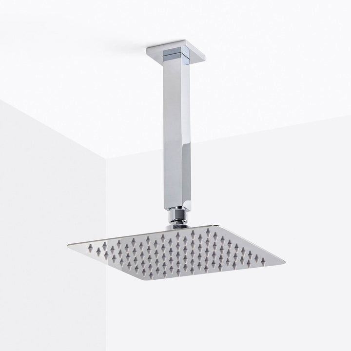 Devon 2-3 Way Shower Set With Hand Shower Set- Ceiling Mount - 8" Brass/Polished Chrome