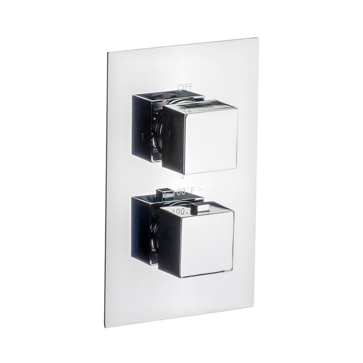 Devon 2-3 Way Shower Set With Hand Shower Set- Ceiling Mount - 8" Brass/Polished Chrome