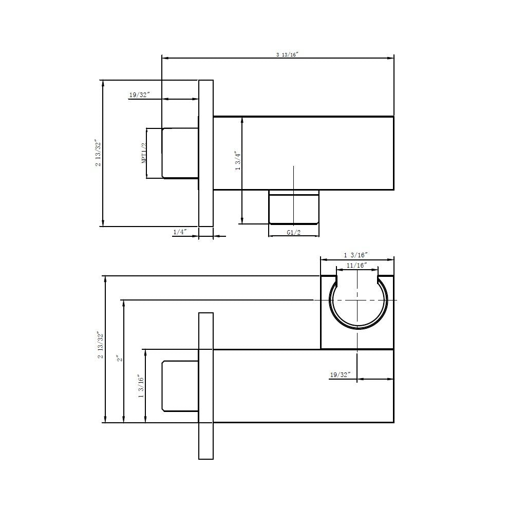 Devon 2-3 Way Shower Set With Hand Shower Set- Ceiling Mount - 8" Brass/Polished Chrome