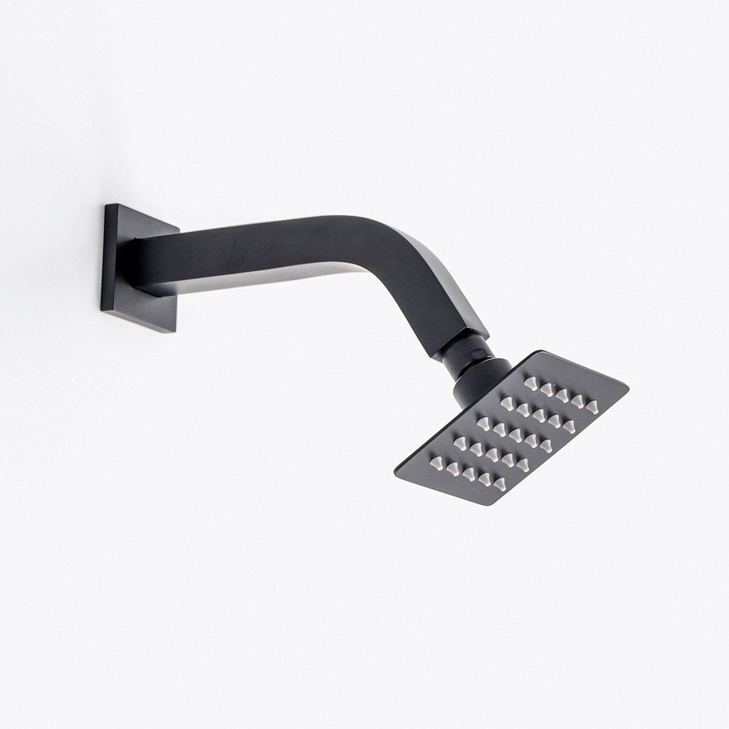 Devon 3 Way Thermostatic Complete Shower Set: 12" Ceiling &amp; 4" Wall Mount Shower Heads with Handheld - Brass/Matt Black