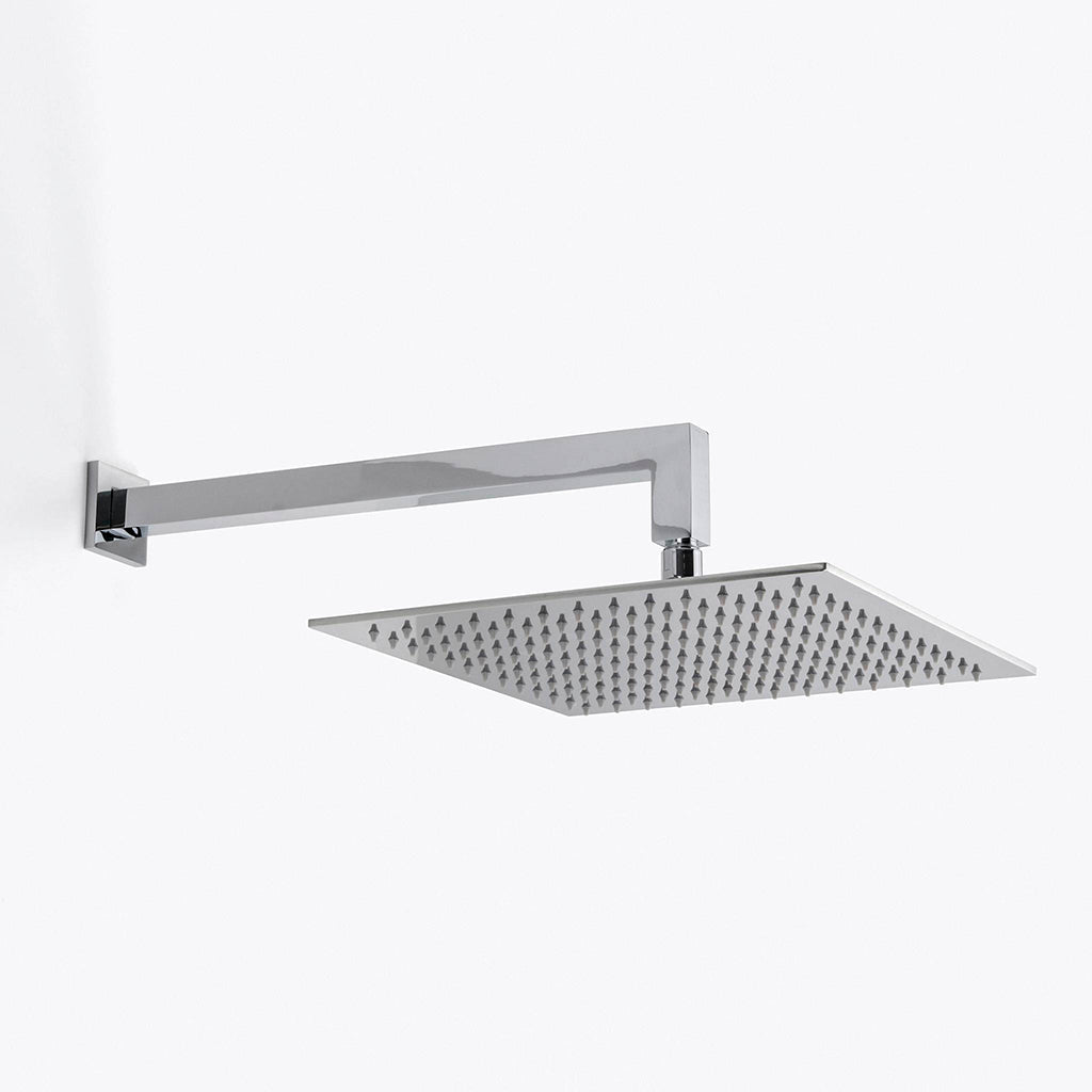 Devon 3 Way Thermostatic Complete Shower Set - Wall Mount - 12" Brass/Polished Chrome